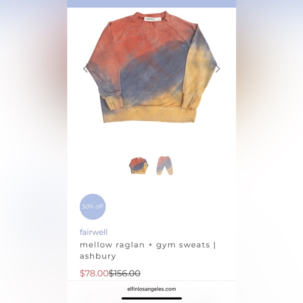 Fairwell Made in Los Angeles toddler Raglan Set